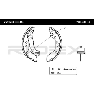 70B0118 RIDEX Комплект тормозных колодок (фото 8)