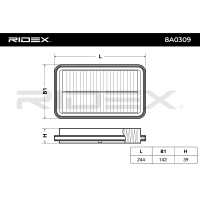 8A0309 RIDEX Воздушный фильтр (фото 8)