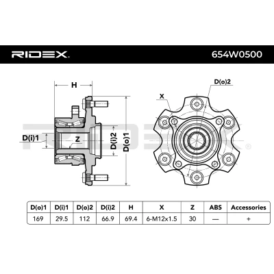 654W0500 RIDEX Ступица колеса (фото 12)