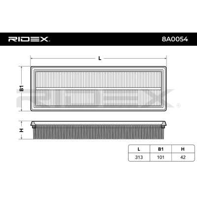 8A0054 RIDEX Воздушный фильтр (фото 5)