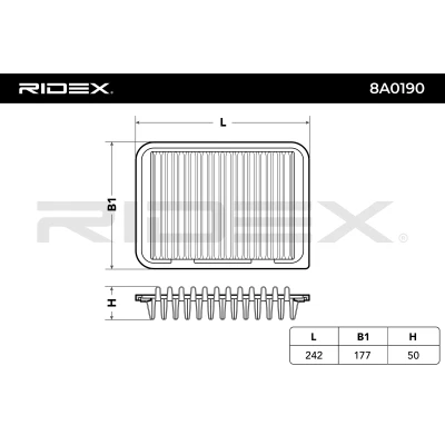 8A0190 RIDEX Воздушный фильтр (фото 6)