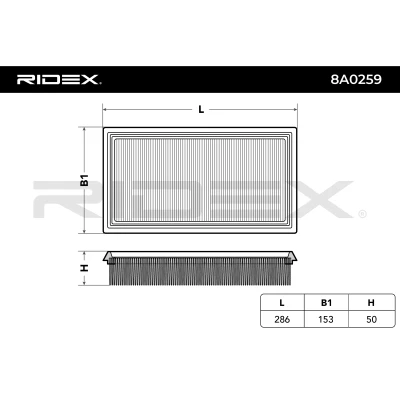 8A0259 RIDEX Воздушный фильтр (фото 6)