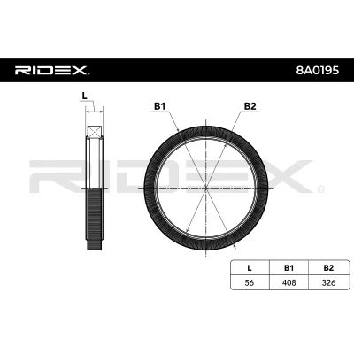 8A0195 RIDEX Воздушный фильтр (фото 3)