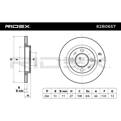 82B0657 RIDEX Тормозной диск (фото 10)