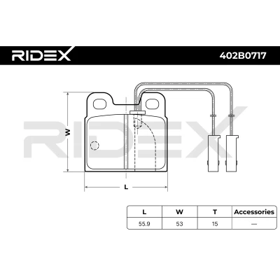 402B0717 RIDEX Комплект тормозных колодок, дисковый тормоз (фото 4)