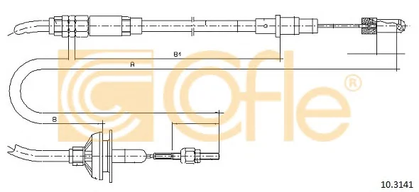 10.3141 COFLE Трос (тросик) сцепления (фото 1)