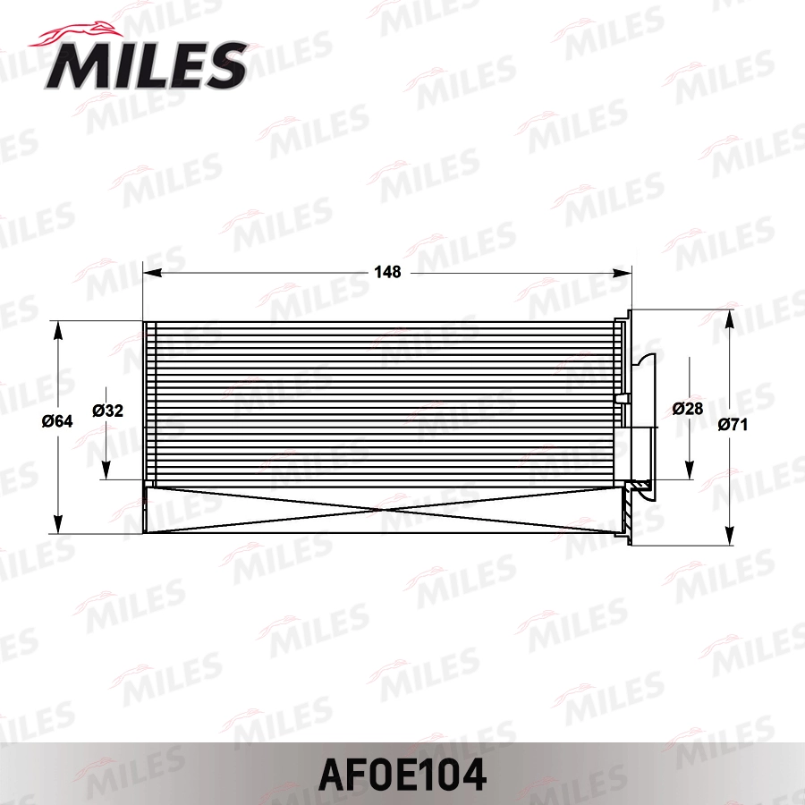 AFOE104 MILES Масляный фильтр (фото 4)