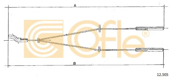 12.505 COFLE Трос (тросик) заслонки отопителя (фото 1)