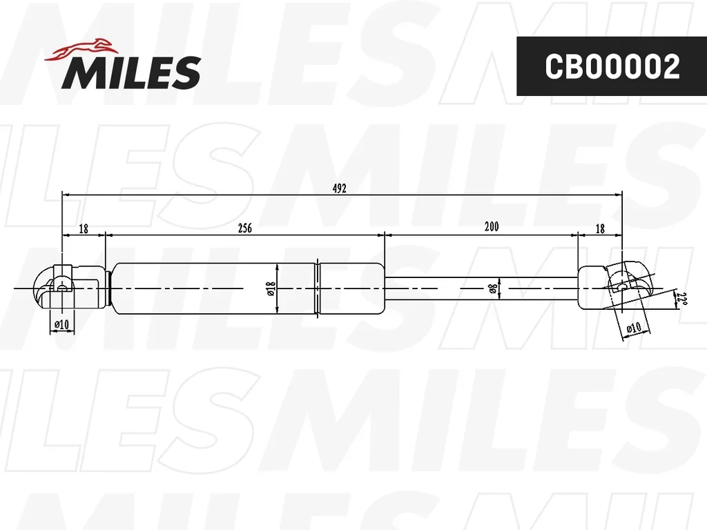 CB00002 MILES Газовая пружина, крышка багажник (фото 2)
