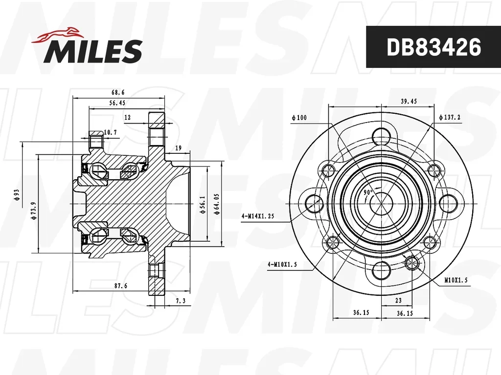DB83226 MILES Комплект подшипника ступицы колеса (фото 4)