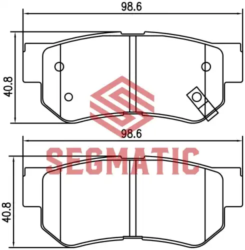 SGBP2568 SEGMATIC Колодка торм диск зад kia sportage 2.0 2008-, hyundai getz 1.4 2005-2010, hyundai tucson 2. (фото 1)