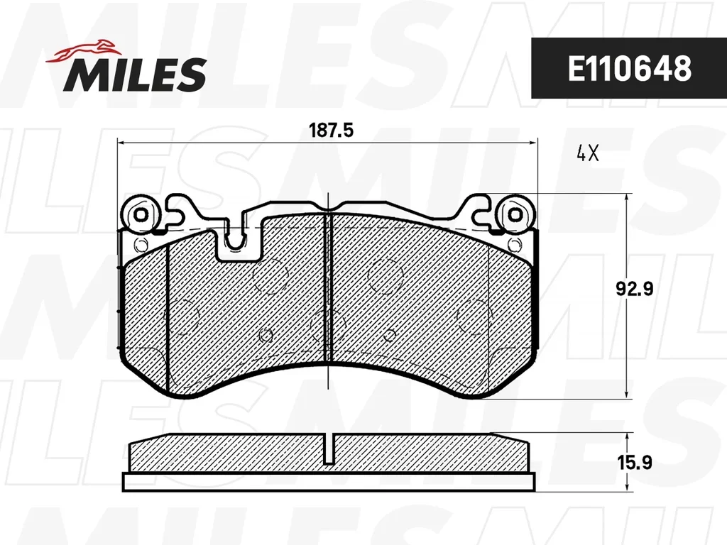E110648 MILES Комплект тормозных колодок, дисковый тормоз (фото 2)