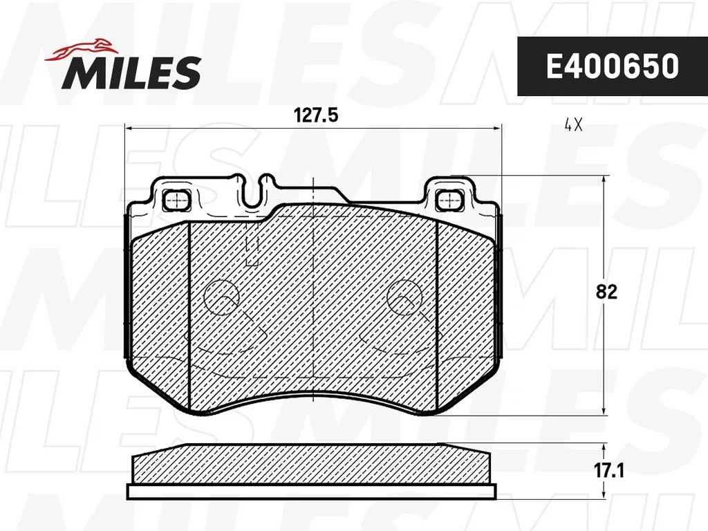 E400650 MILES Комплект тормозных колодок, дисковый тормоз (фото 1)
