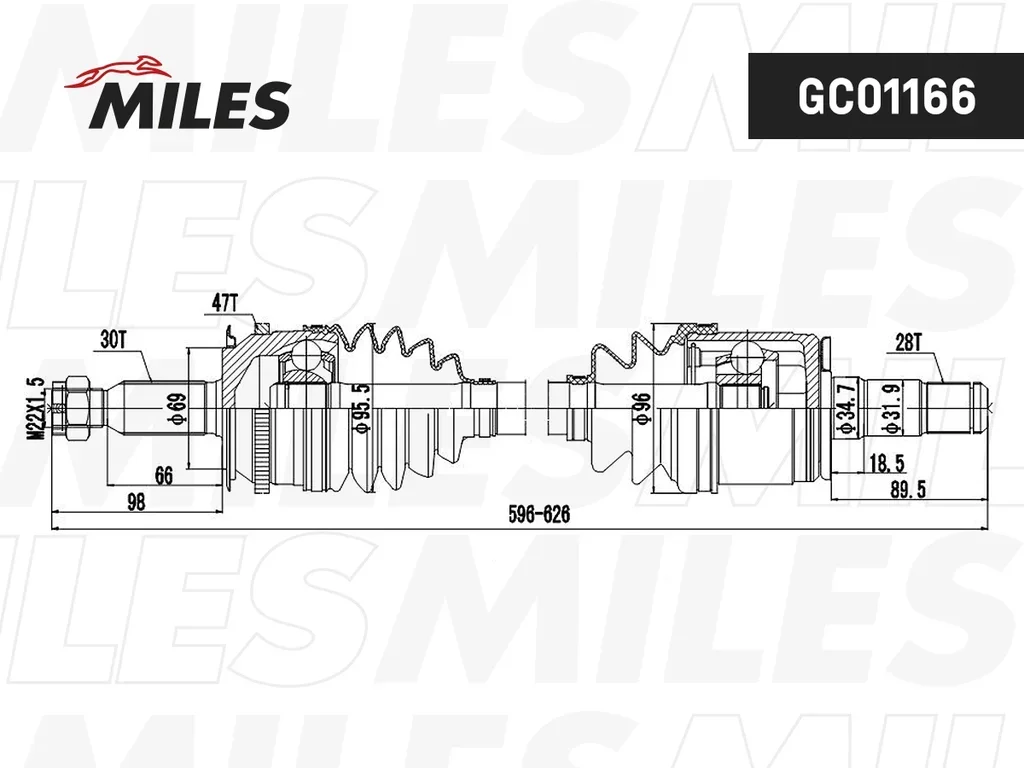 GC01166 MILES Приводной вал (фото 4)