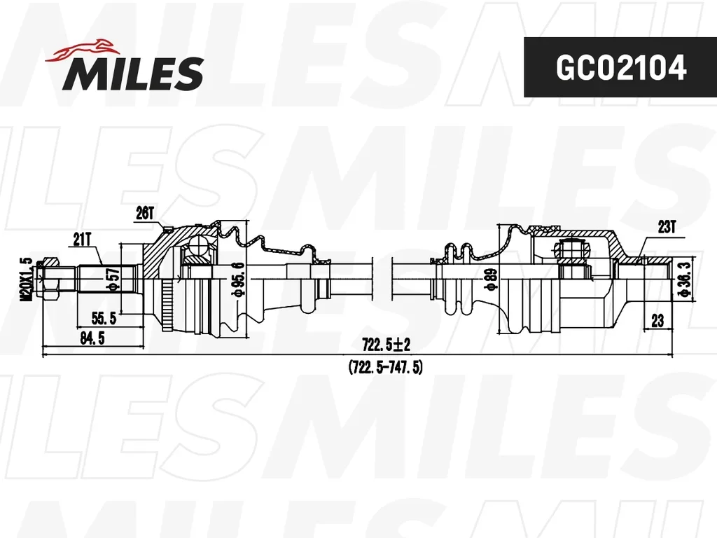 GC02104 MILES Приводной вал (фото 3)