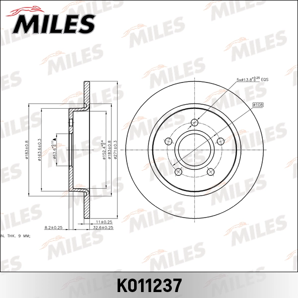 K011237 MILES Тормозной диск (фото 3)