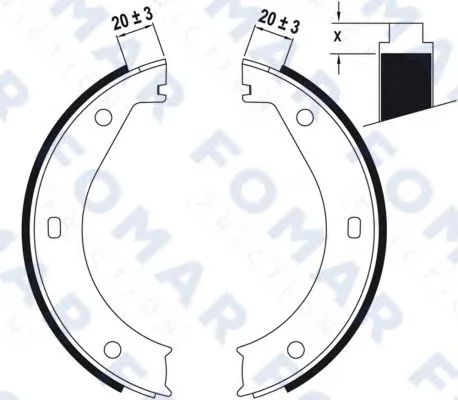 FO 0423 FOMAR Тормозные колодки ручника (фото 1)