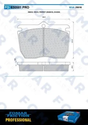 FO 630581 FOMAR Тормозные колодки (фото 1)