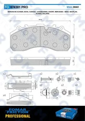 FO 674381 FOMAR Тормозные колодки (фото 1)