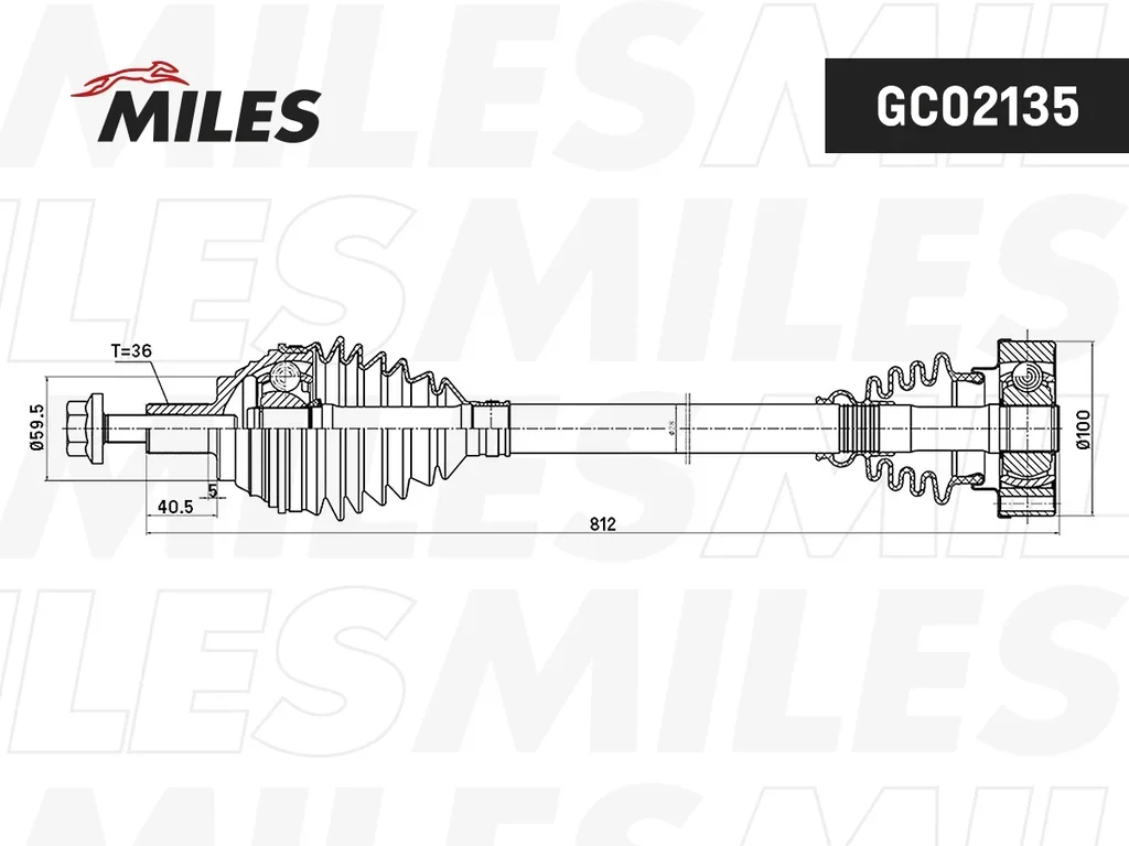 GC02135 MILES Приводной вал (фото 3)