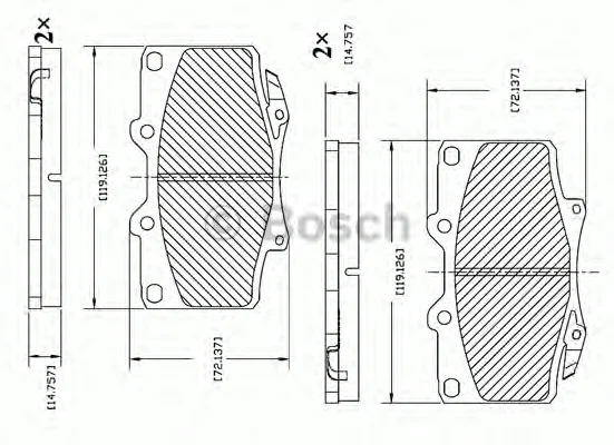 F 03B 150 015 BOSCH Тормозные колодки (фото 1)