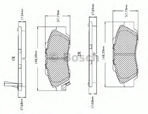 F 03B 150 016 BOSCH Тормозные колодки (фото 1)