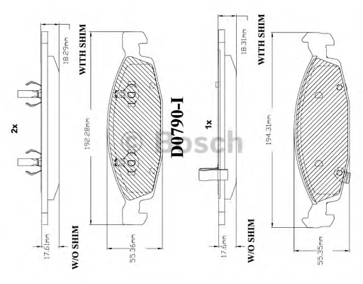 F 03B 150 063 BOSCH Тормозные колодки (фото 1)