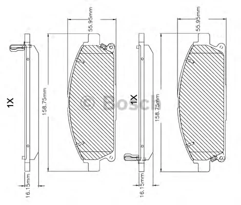 F 03B 150 082 BOSCH Тормозные колодки (фото 1)