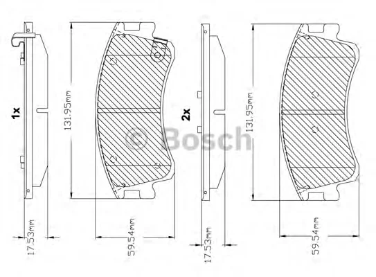 F 03B 150 115 BOSCH Тормозные колодки (фото 1)