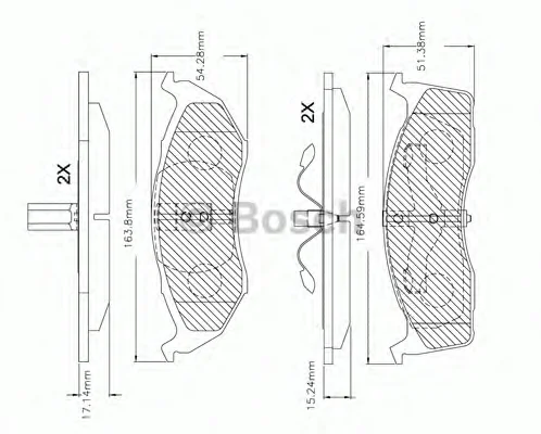 F 03B 150 250 BOSCH Тормозные колодки (фото 1)