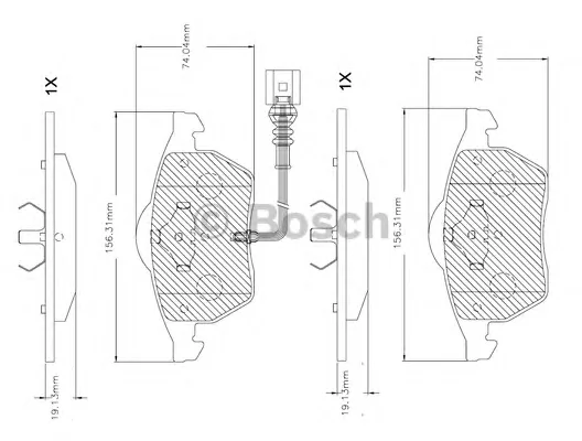 F 03B 150 264 BOSCH Тормозные колодки (фото 1)