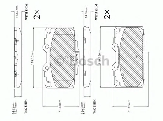 F 03B 150 384 BOSCH Тормозные колодки (фото 1)