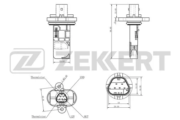 SE-1008 ZEKKERT Расходомер воздуха (фото 1)