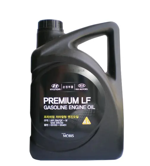 05100-00451 HYUNDAI/KIA/MOBIS Моторное масло 5W20 синтетическое MOBIS Premium LF Gasoline 4 л (фото 1)