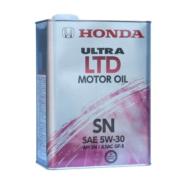 08218-99974 HONDA Моторное масло 5W30 синтетическое Ultra LTD 4 л (фото 1)