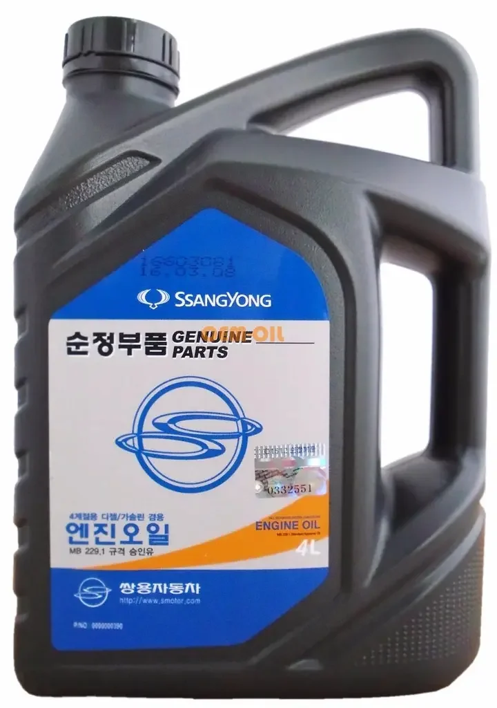 0000000390 SSANGYONG All seasons diesel/gasoline engine oil 10w-40 mb229.1 (фото 1)