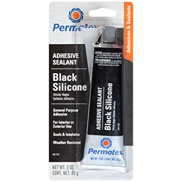 81158 PERMATEX Герметик черный black silicone adhesive sealant (фото 1)