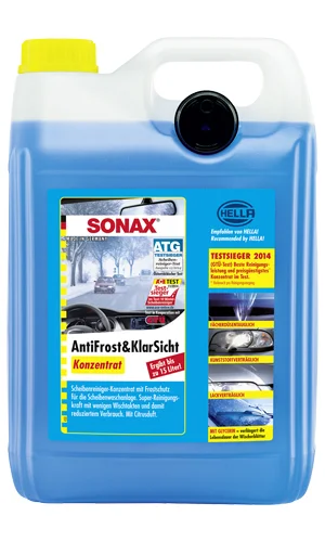332 505 SONAX Жидкость для стеклоомывателя зимняя 5L концентрат, с чистящими д (фото 1)
