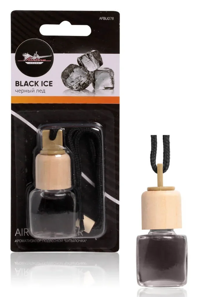 AFBU078 Airline Ароматизатор подвесной "Бутылочка" черный лед (фото 1)