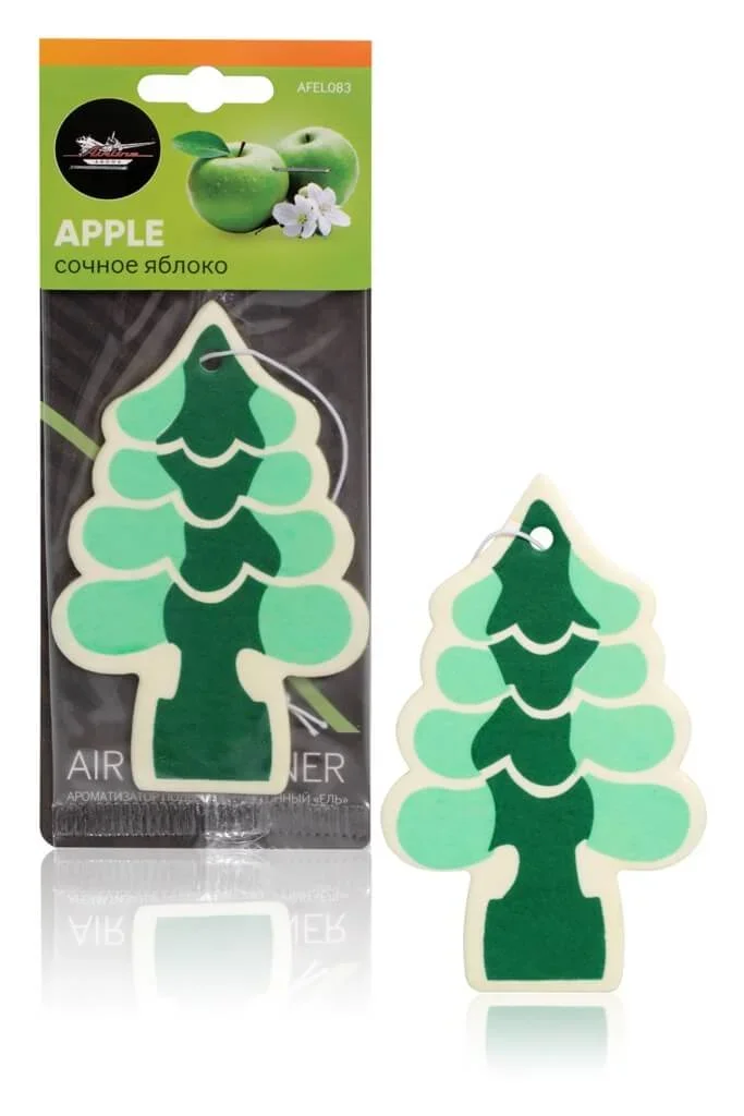 AFEL083 Airline Ароматизатор подвесной картонный "Ель" сочное яблоко (фото 1)