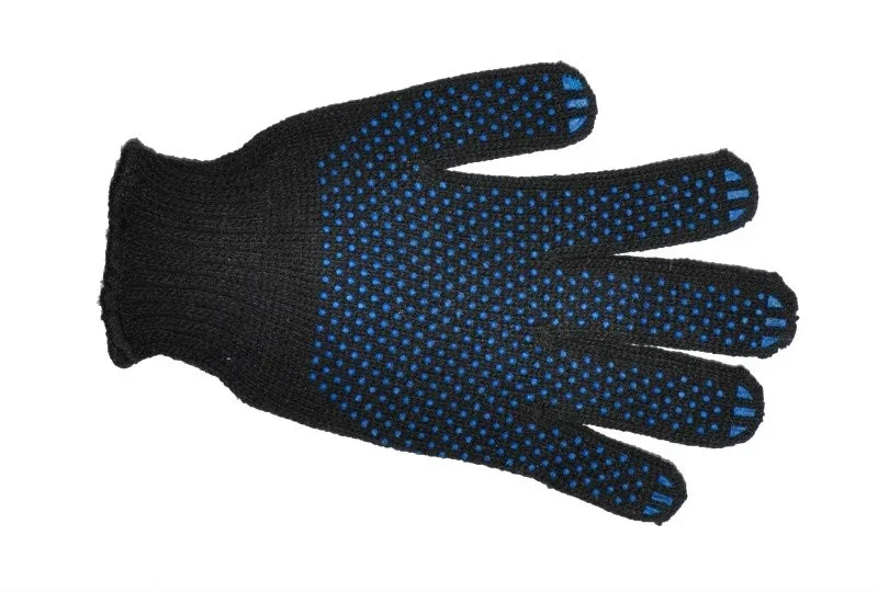 PR602 MYPROTECT Рабочие перчатки х/б с ПВХ, 7,5 класс (черные) (фото 1)