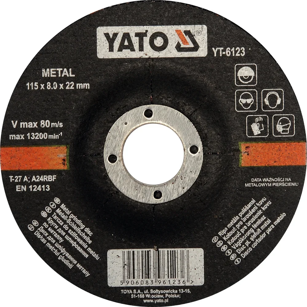 YT-6123 YATO Диск шлифовал.зачист.по метал.115х8,0 (фото 1)