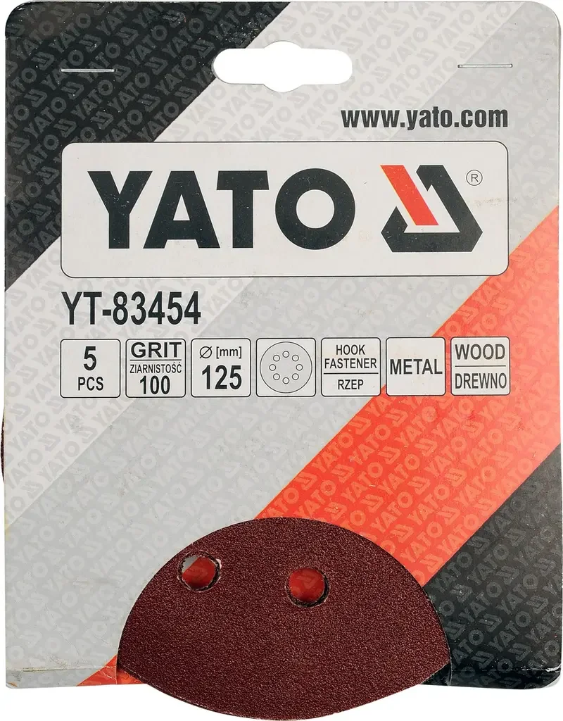 YT-83454 YATO Круг на липучке 125ммР100-5шт (фото 1)