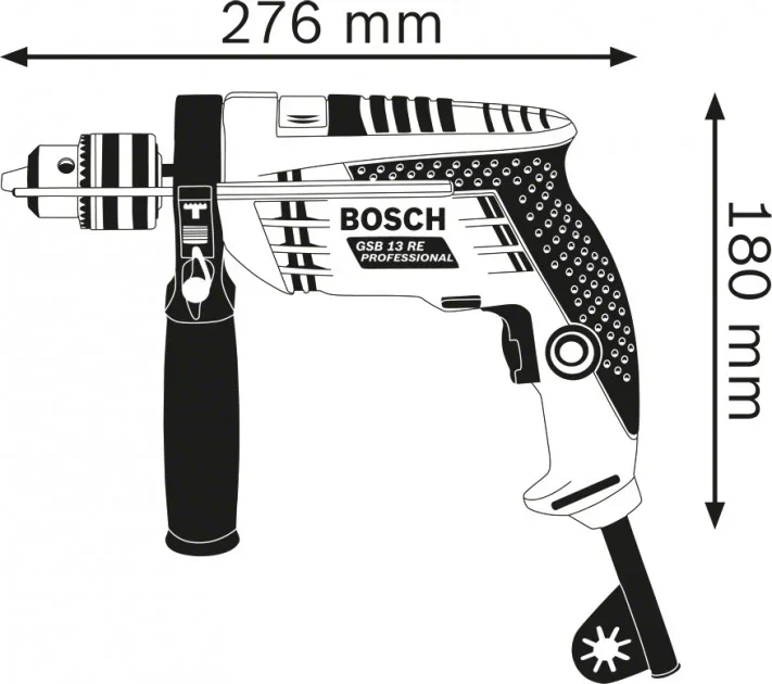 06011A1020 BOSCH Дрель ударная GSB 1300 Professional (фото 2)