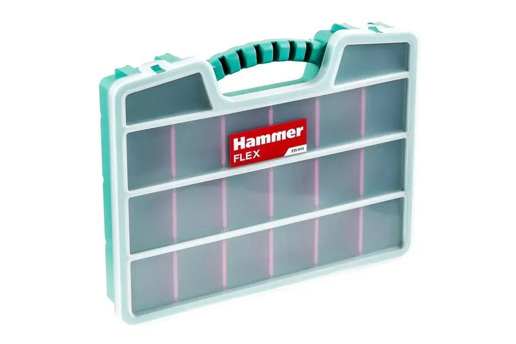 528833 HAMMER Органайзер Hammer Flex  235-013 (ящик для крепежа), 20 отделений, 390x300x60 мм (фото 1)