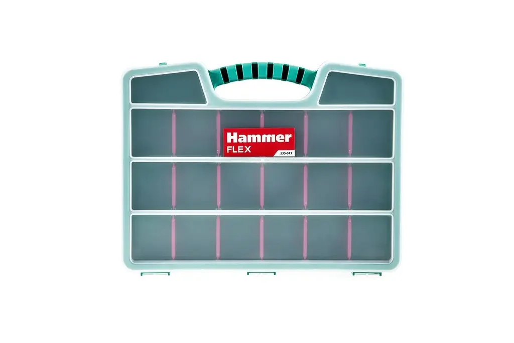 528833 HAMMER Органайзер Hammer Flex  235-013 (ящик для крепежа), 20 отделений, 390x300x60 мм (фото 2)