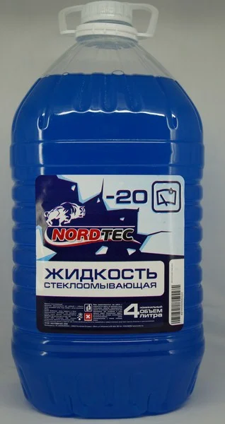 NORDTEC-20/4 NORDTEC Жидкость стеклоомывателя зимняя 4л - зимняя, -20С, на основе изопропилового спирта (фото 1)