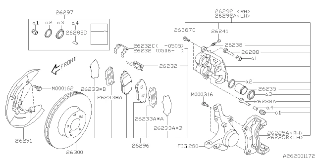 26232AG000 SUBARU Скоба тормозных колодок субару 26232ac000 (фото 2)