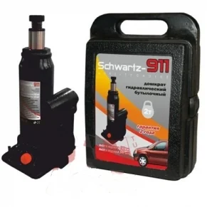 DOMK0009 SCHWARTZ Гидравлический бутылочный домкрат SCHWARTZ-911 6 т, пластиковый кейс (фото 2)