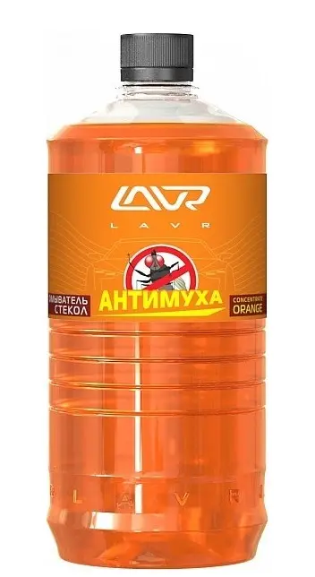 Ln1217 LAVR Стеклоомыватель летний концентрат Orange Антимуха 1 л (фото 1)